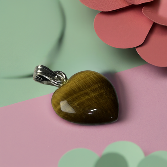 Tiger Eye Heart Pendant