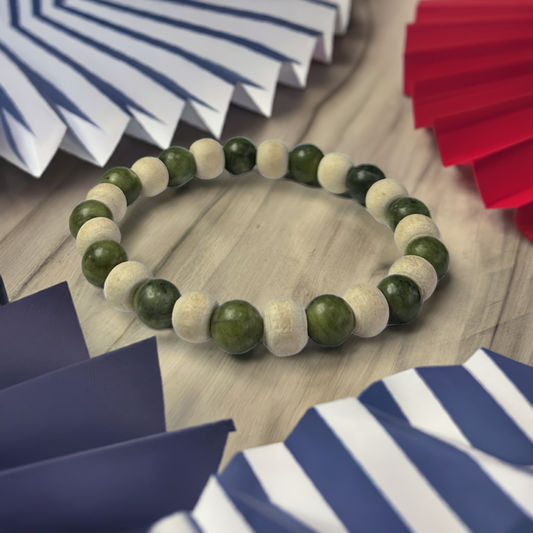 Natural Green Jade Tulsi Bracelet